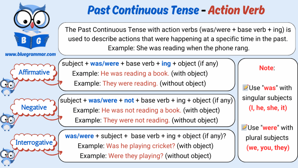 Past Continuous Tense - Action Verb