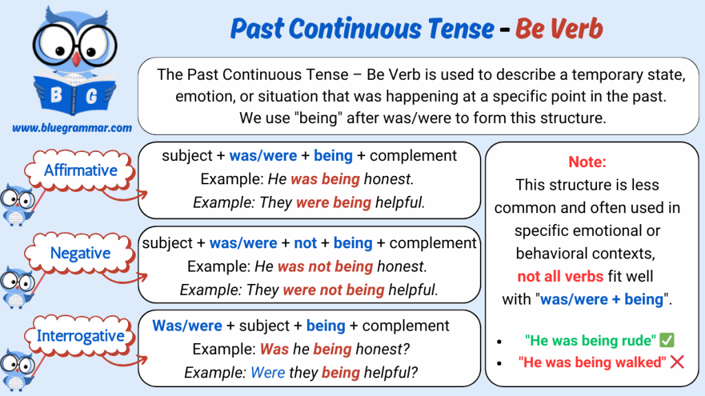 Past Continuous Tense - Be Verb