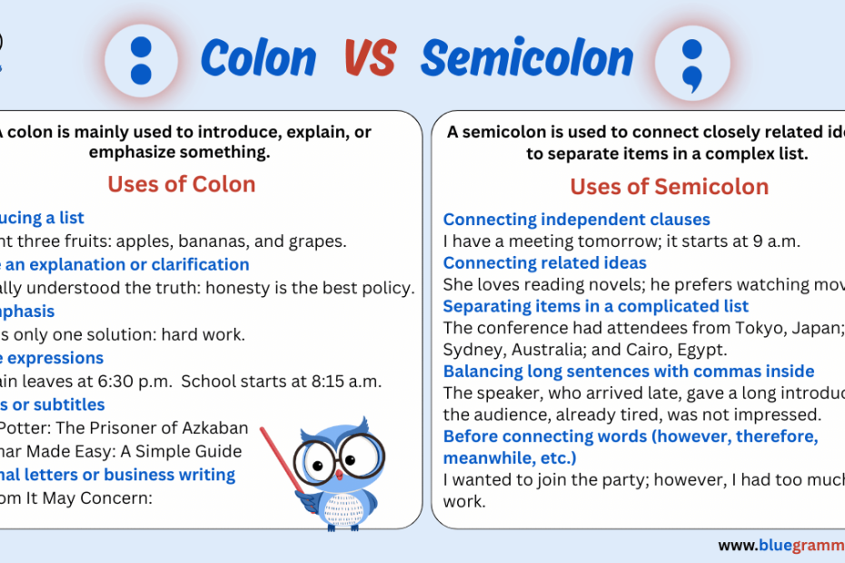 Colon VS Semicolon