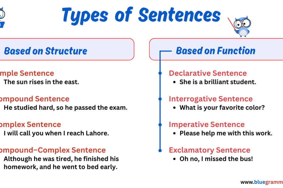 Types of Sentences in English Grammar