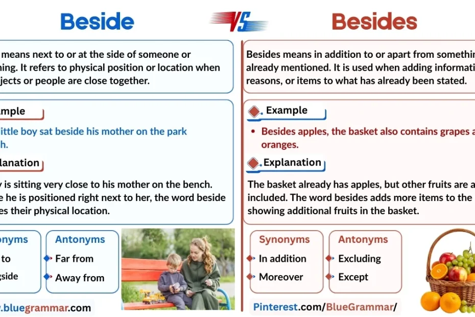 Beside vs Besides
