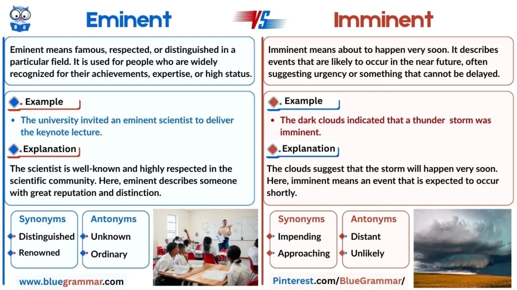Eminent vs Imminent