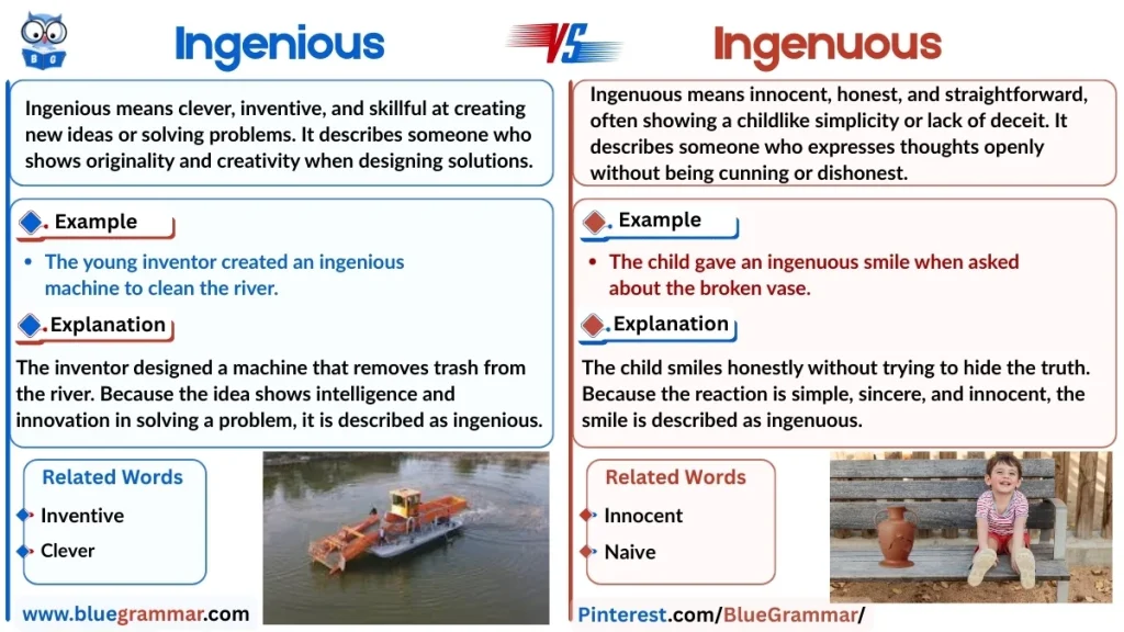 Ingenious vs Ingenuous | Pair of Words in English