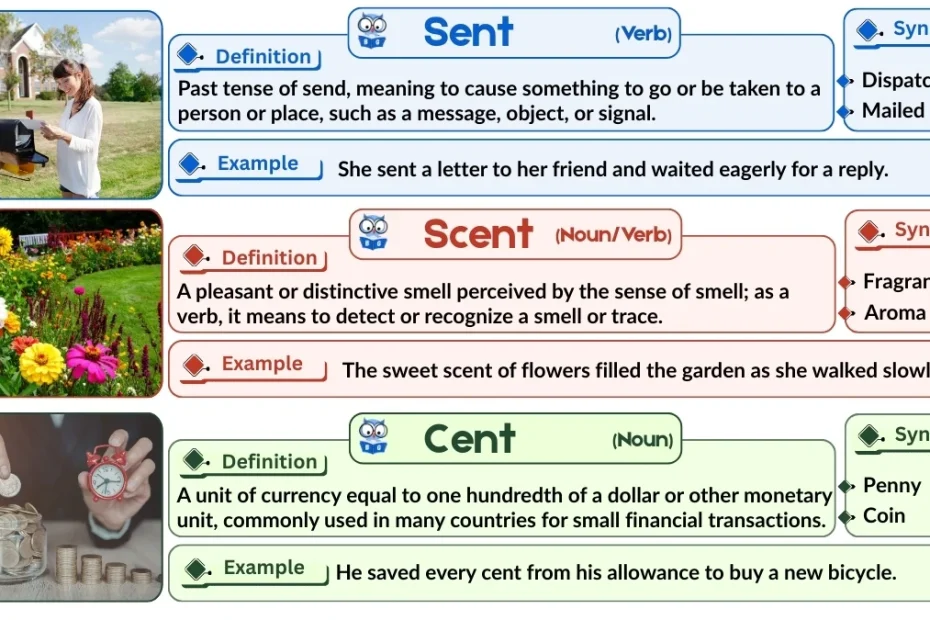 Sent vs. Scent vs. Cent | Word Comparison with Examples