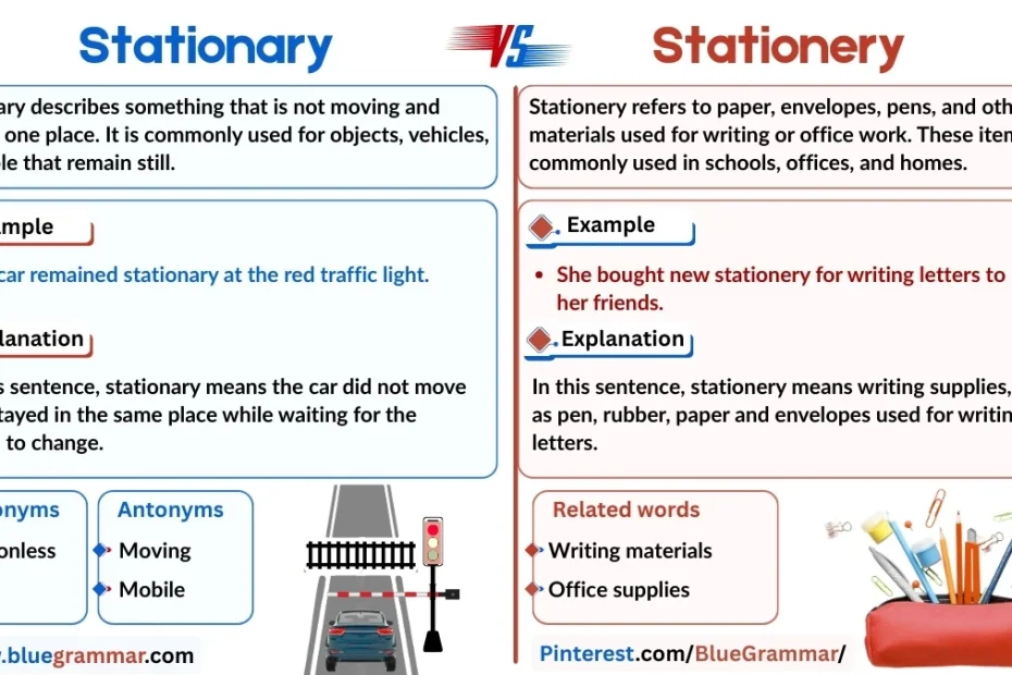 Stationary vs Stationery