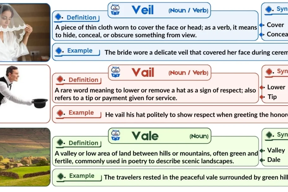 Veil vs. Vail vs. Vale | Word Comparison with Examples