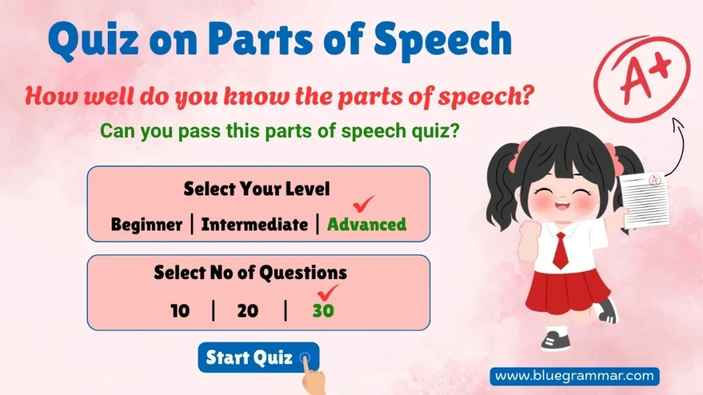 Quiz on Parts of Speech for Students