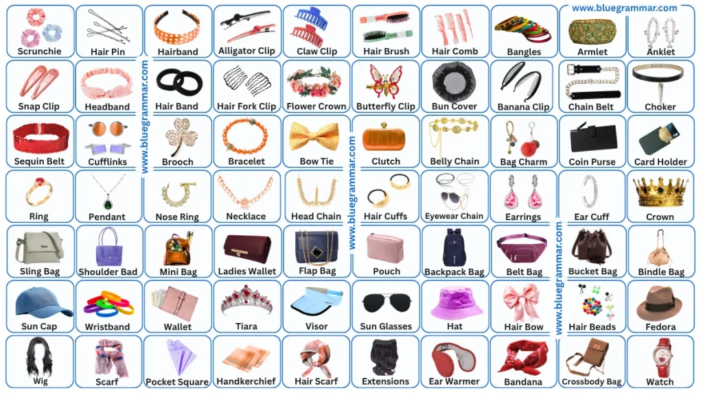 Fashion Accessories Names in English with Images